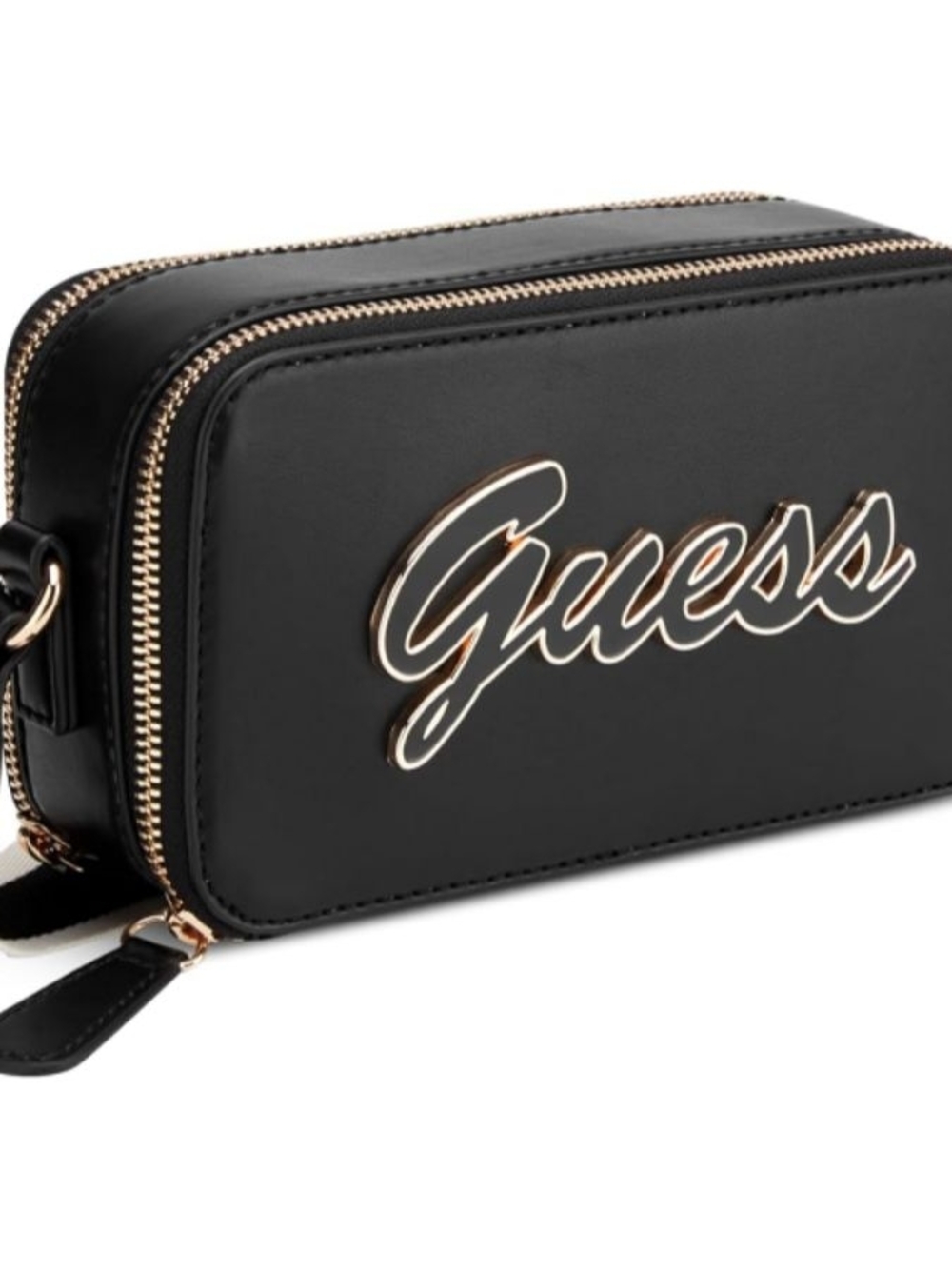 Guess Black Crossbody Bag with Gold Script Logo - Picture 3 of 4